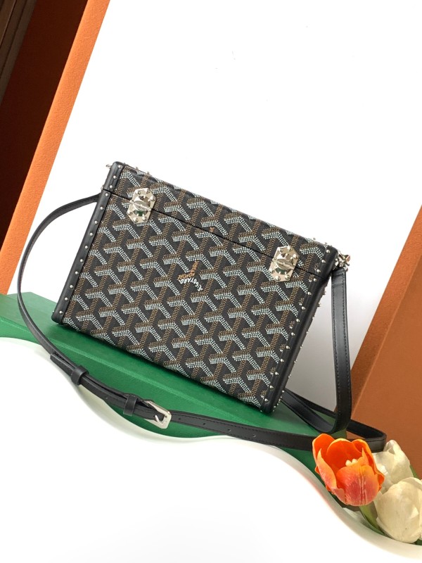 Goyard Cassette Trunk Bag Black For Women‎ 5.9in/15cm CASSETPMLTY01CL01P