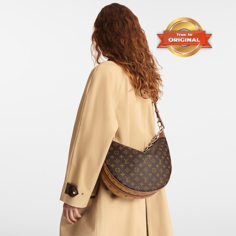 [True-to-ORIGINAL] Louis Vuitton Loop Hobo Monogram Canvas Brown For Women 38cm/15in M46311