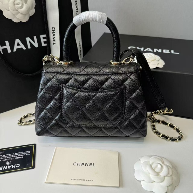 Chanel Classic Mini Flapbag Top Handle Black For Women 7.5in/19cm