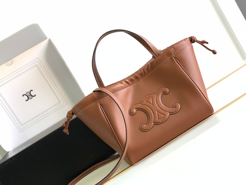 Celine Small Cabas Drawstring Cuir Triomphe Brown For Women 22.5cm / 9in 111013DU3.04LU