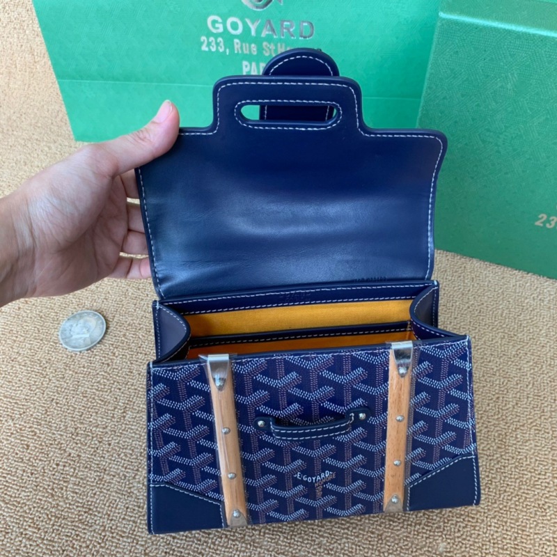 Goyard Saigon Structure Mini Bag Navy Blue For Women‎ 7.9in/20cm SAIGOBMINTY12CL12P