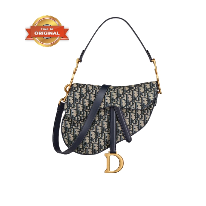[True-to-ORIGINAL] Christian Dior Saddle Bag With Strap Blue For Women 25.5cm/10in M0455CTZQ_M928