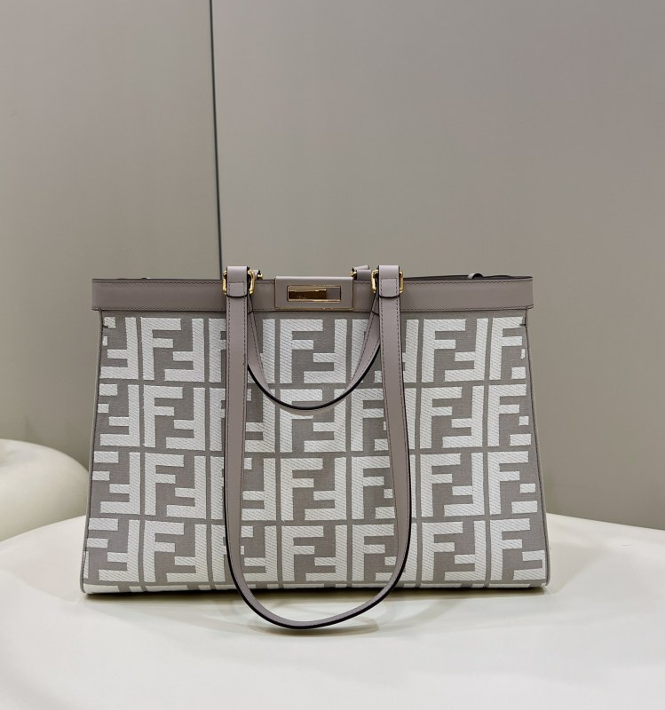 Fendi X-Tote White canvas FF bag For Woman 41cm/16in 8BH374AKKYF1HZ1
