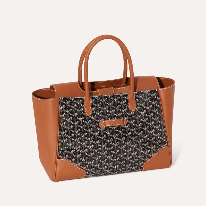 Goyard Saïgon Tote Navy Black And Tan Bag For Women SAIGOCMMLTY01CL03P- 34 Cm/ 13.3 Inches
