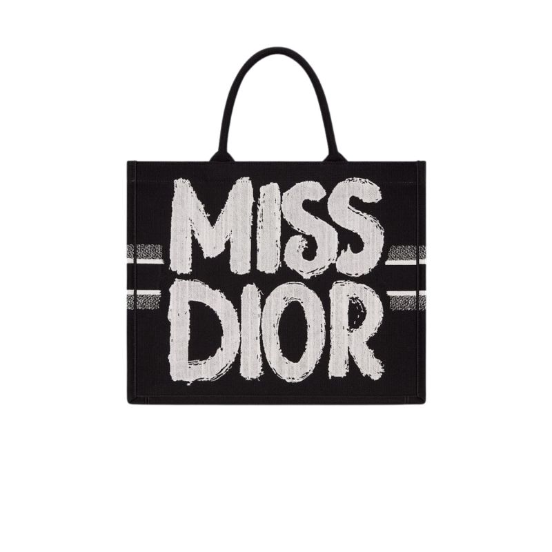 Dior Large Book Tote Bag Black And White For Women 42cm/16.5in – M1286ZEZD_M993