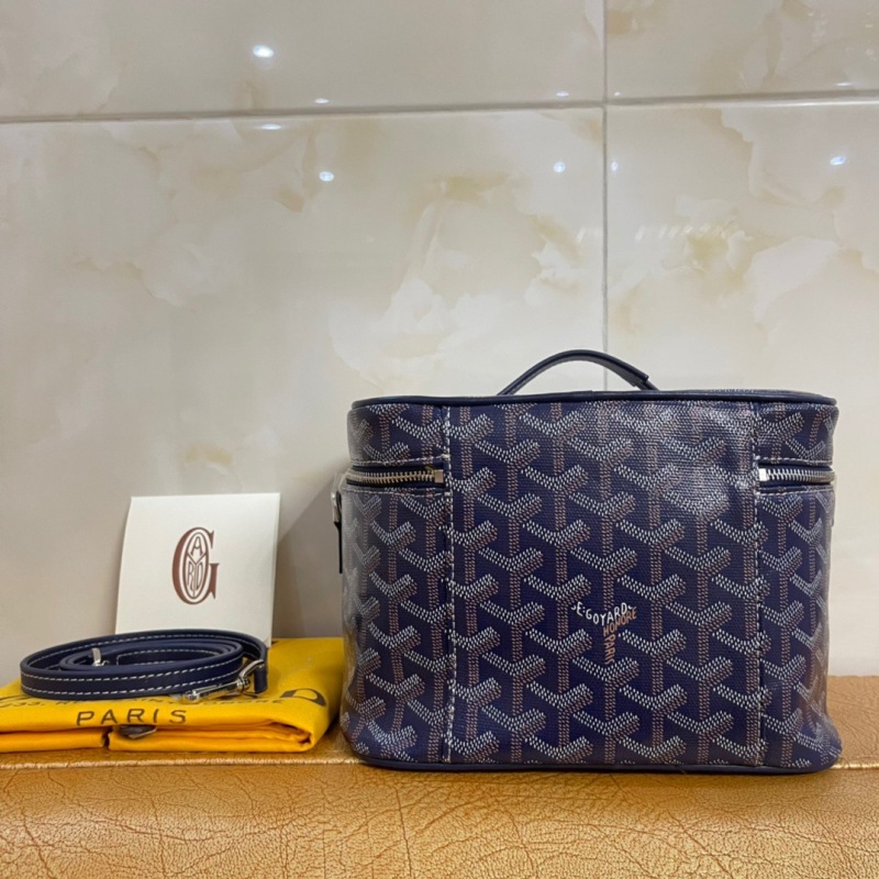 Goyard Muse Vanity Case Grey/Navy Blue For Women‎ 7.9in/20cm MUSEVAPMLTY01CL03P