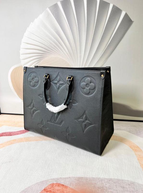 Louis Vuitton Onthego GM Monogram Empreinte Tote Bag Black For Women 41cm LV M44925