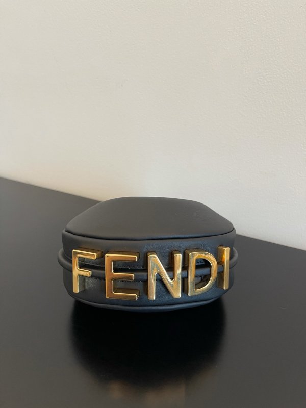 Fendi Nano Fendigraphy Black For Women, Women’s HandBags 6.7in/17cm FF 8BR798A5DYF1HEJ