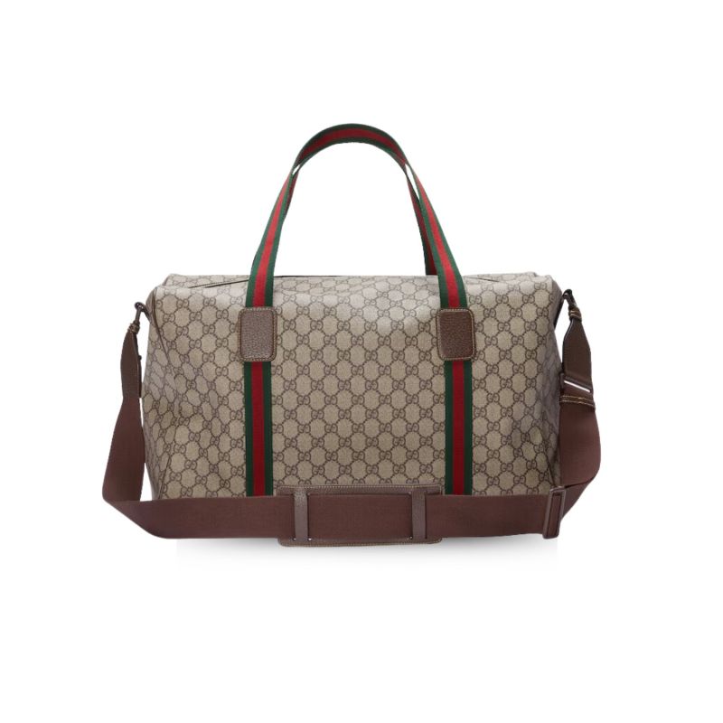 Gucci Medium Duffle Bag With Web Beige 17.9 In/ 45.5 Cm 758664 FACK7 9768