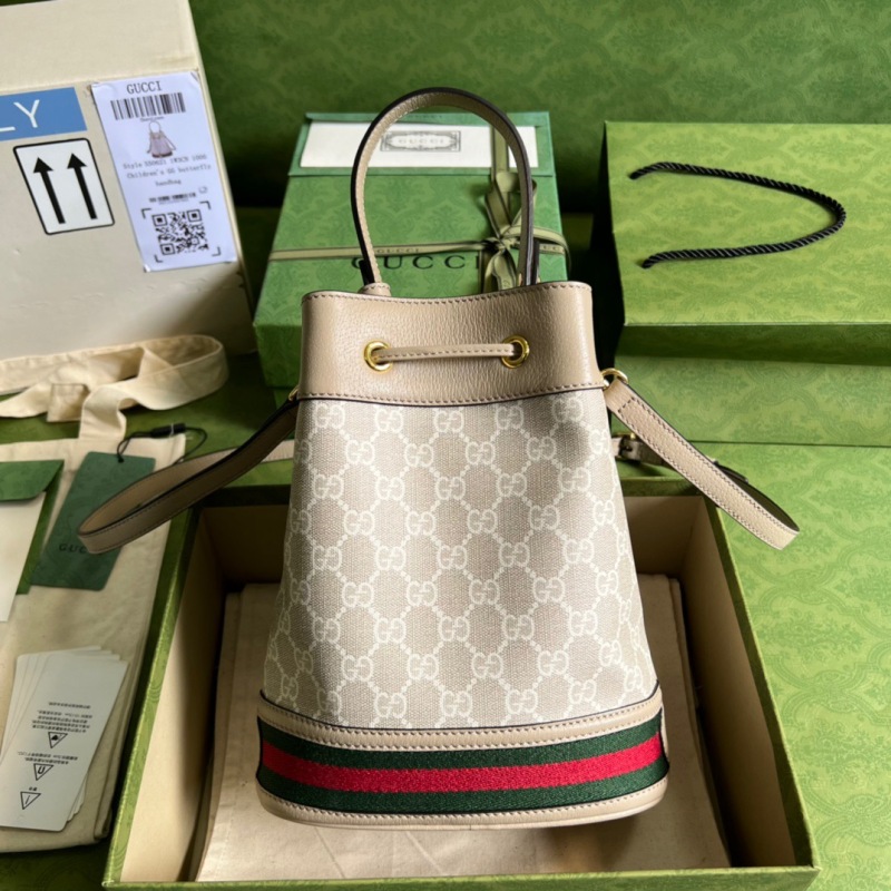Gucci Ophidia Small GG Bucket Bag White For Women, Women’s Bags 10in/25cm GG ‎