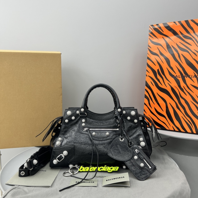 Balenciaga Neo Cagole City Handbag Black For Women‎ 15.3in/38.9cm