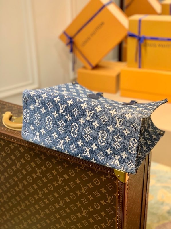 Louis Vuitton Onthego MM Tote Bag Navy Blue For Women 12.2in/31cm LV M59608