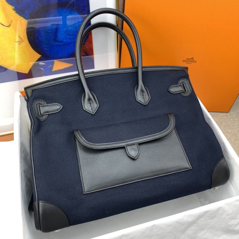 Hermes Birkin Cargo 35 Navy Blue, Silver Toned Hardware Bag For Women, Women’s Handbags, Shoulder Bags 13.8in/35cm