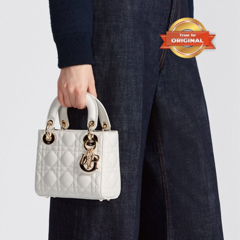 [True-to-ORIGINAL] Christian Dior Mini Lady Dior Bag Latte For Women 17cm/6.5in M0505ONGE_M030