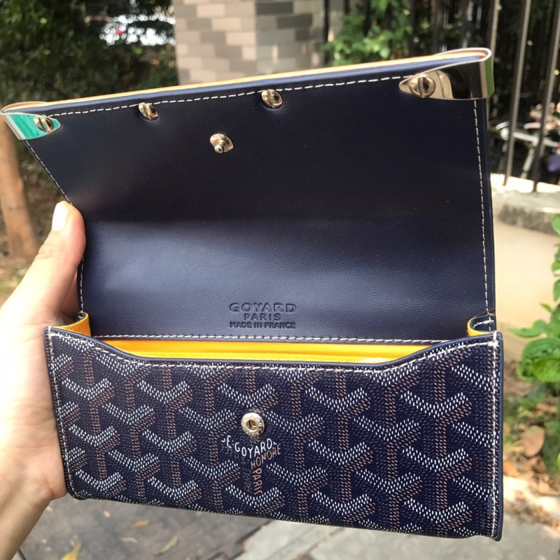Goyard Monte-Carlo Mini Case Yellow/Navy Blue/Dark Grey For Women‎ 7.5in/19cm MONTE2MINTY50CL50P