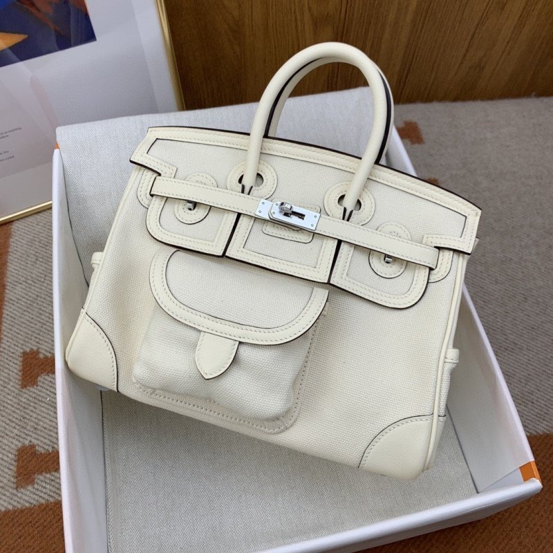 Hermes Birkin Cargo 25 White, Silver Toned Hardware Bag For Women, Women’s Handbags, Shoulder Bags 9.8in/25cm