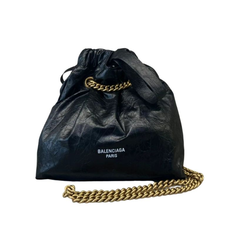 Balenciaga Crush Small Tote Bag Black For Women‎ 10.2in/25.9cm 742942210IT1000
