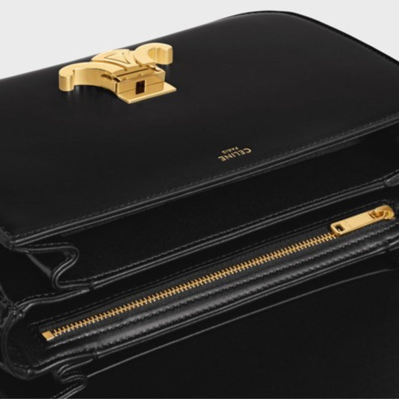 Celine Classique Triomphe Bag Black For Women 9 Inches / 22 Cm – 187363BF4.38NO
