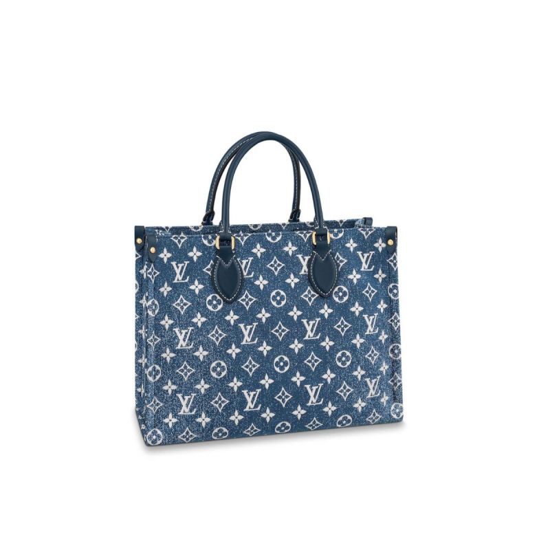 Louis Vuitton Onthego MM Tote Bag Navy Blue For Women 12.2in/31cm LV M59608