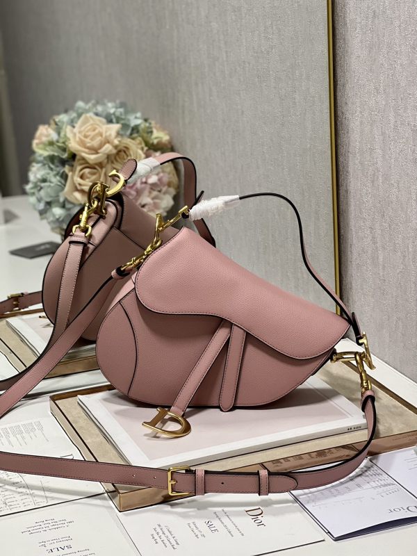 [True-to-ORIGINAL] Christian Saddle Bag With Strap Pink For Women 10in/25.5cm
