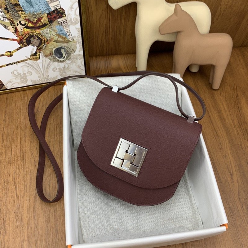 Hermes Mosaique 17 Burgundy, Silver Toned Hardware Bag For Women, Women’s Handbags, Shoulder Bags 6.7in/17cm
