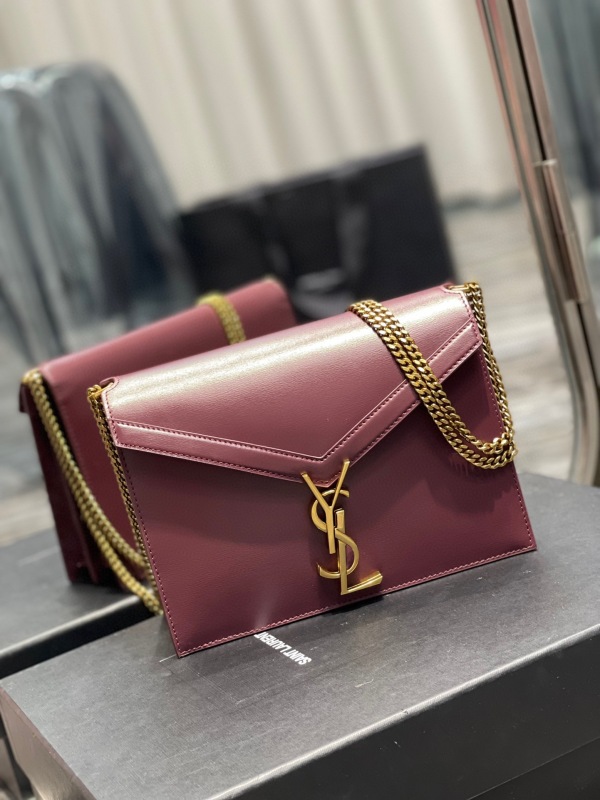 Saint Laurent Cassandra Medium Chain Bag Black/White/Red/Green/Burgundy For Women‎ 8.6in/22cm