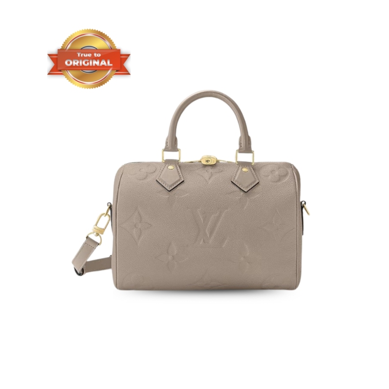 [True-to-ORIGINAL] Louis Vuitton Speedy Bandoulière 25 Monogram Empreinte Tourterelle For Women 25cm/9.8in M59273