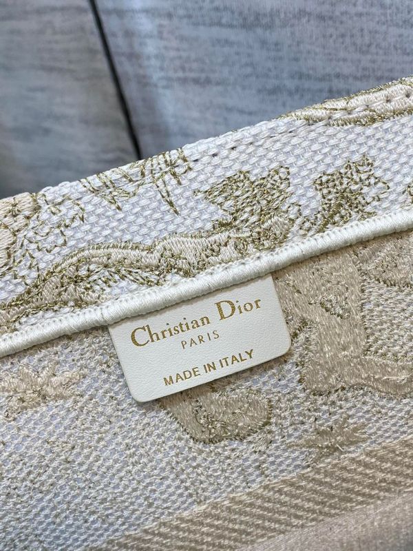 Christian Dior Medium Dior Book Tote Gold-Tone Toile de Jouy Embroidery, Gold, For Women Women’s Handbags, 36cm CD M1296ZTQO_M01E