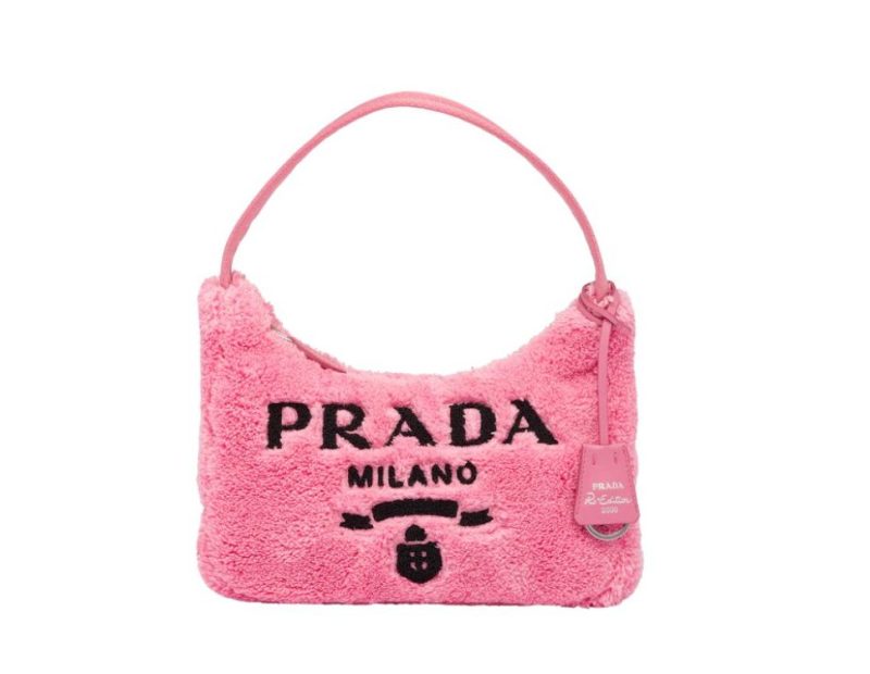 Prada Re-Edition 2000 Terry Mini-Bag In Pink For Women 8.6in/ 22cm 1NE515_2DXO_F046J
