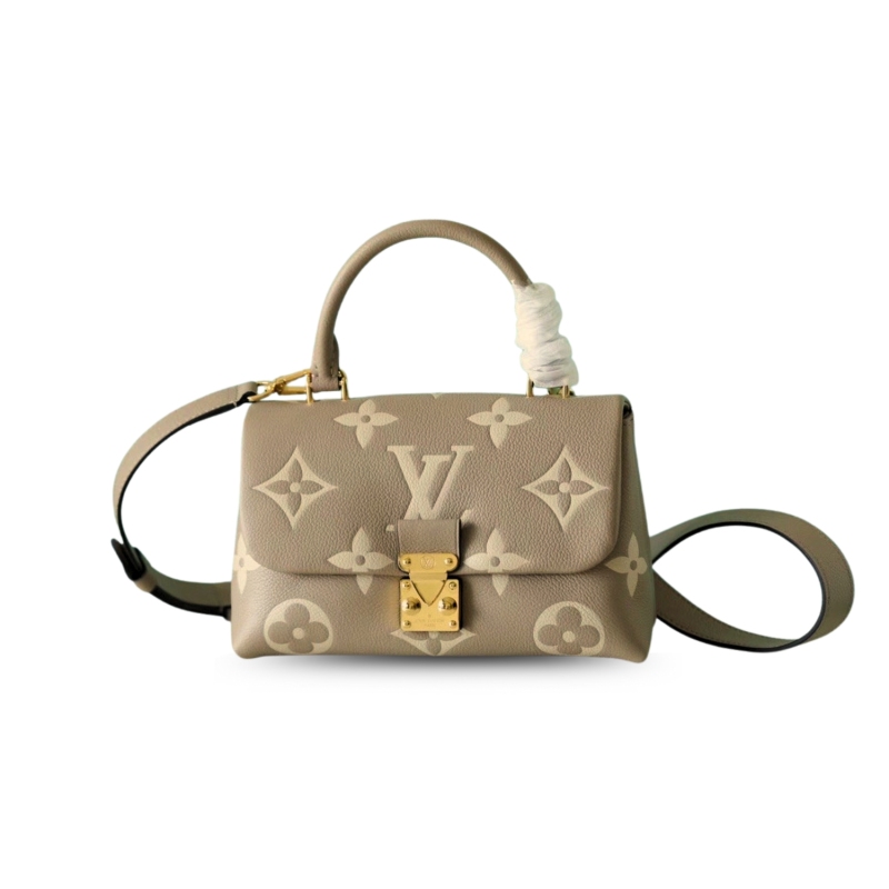 Louis Vuitton Madeleine BB Monogram Empreinte Dove Gray/ Creme Beige For Women, Women’s Handbags, Shoulder and Crossbody Bags 9.4in/24cm LV