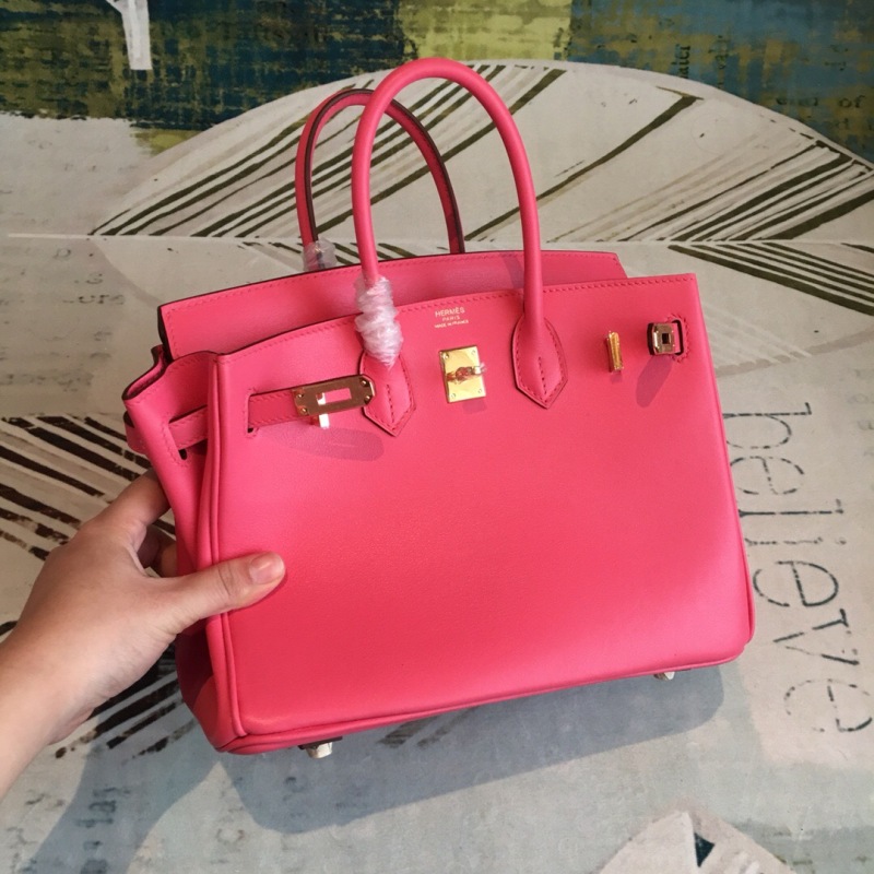 Hermes Birkin Dark Pink For Women Gold Toned Hardware 9.8in/25cm