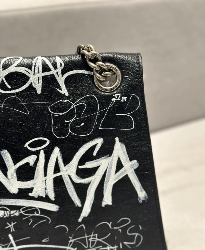 Balenciaga Crush Old School Bag Black For Women‎ 12.2in/30.9cm