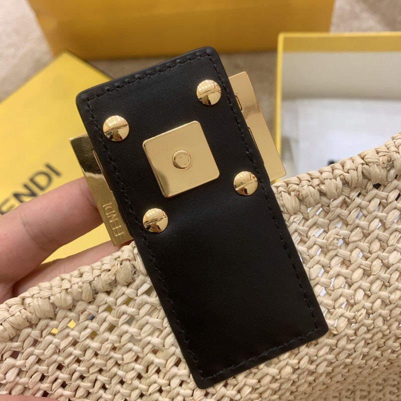 Fendi Baguette Woven Straw Black For Women, Women’s Handbags, Shoulder And Crossbody Bags 10.2in/26cm FF