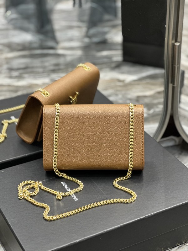 Saint Laurent Kate Small Chain Bag Brown For Women‎ 7.8in/20cm