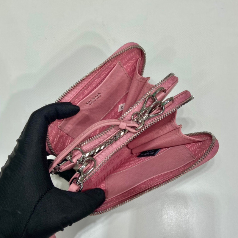 Prada Saffiano Mini Pouch In Pink For Women 5.9in/ 15cm 1NR015_053_F0442