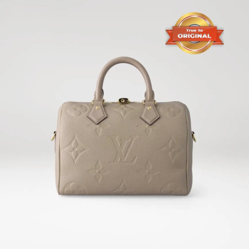 [True-to-ORIGINAL] Louis Vuitton Speedy Bandoulière 25 Monogram Empreinte Tourterelle For Women 25cm/9.8in M59273