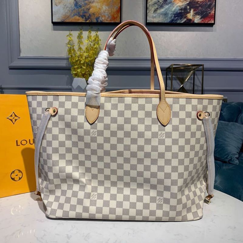 Louis Vuitton Neverfull GM Tote Bag Damier Azur Canvas Rose Ballerine Pink For Women, Women’s Handbags, Shoulder Bags 15.4in/39cm LV N41604