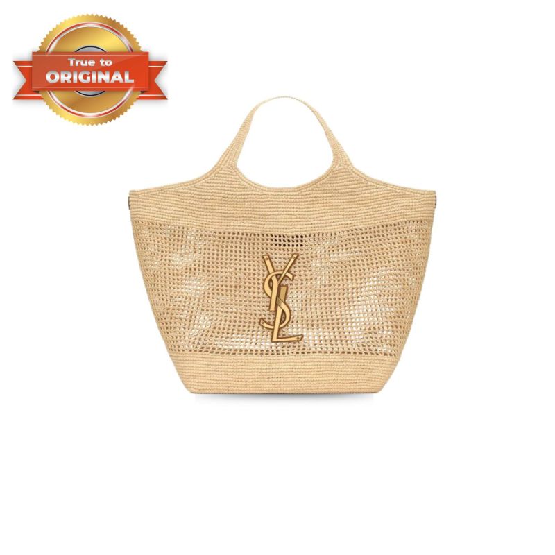 Saint Laurent Icare In Raffia Beige For Women 55 Inches/ 21.7 Cm 772191GAAEK2063