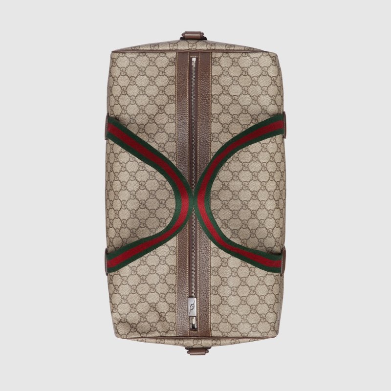 Gucci Medium Duffle Bag With Web Beige 17.9 In/ 45.5 Cm 758664 FACK7 9768