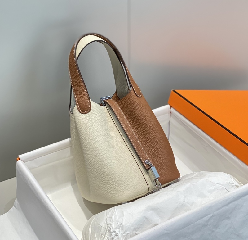 Hermes Picotin Lock 18 Bag Cream/Brown For Women 7.1in/18cm