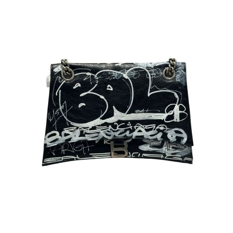 Balenciaga Crush Old School Bag Black For Women‎ 12.2in/30.9cm