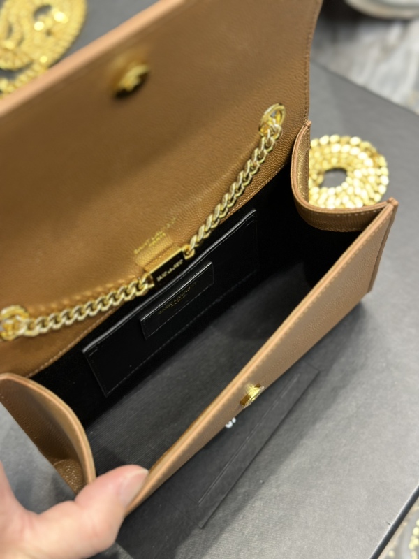 Saint Laurent Kate Small Chain Bag Brown For Women‎ 7.8in/20cm