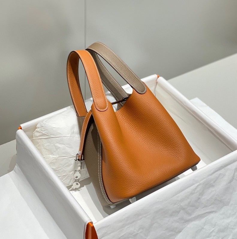 Hermes Picotin Lock 18 Bag Grey/Brown For Women 7.1in/18cm