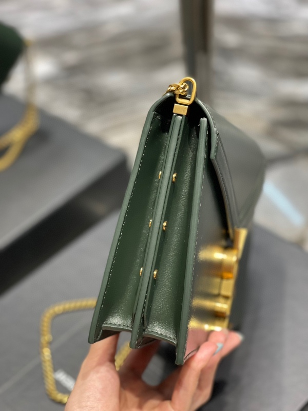 Saint Laurent Cassandra Medium Chain Bag Black/White/Red/Green/Burgundy For Women‎ 8.6in/22cm
