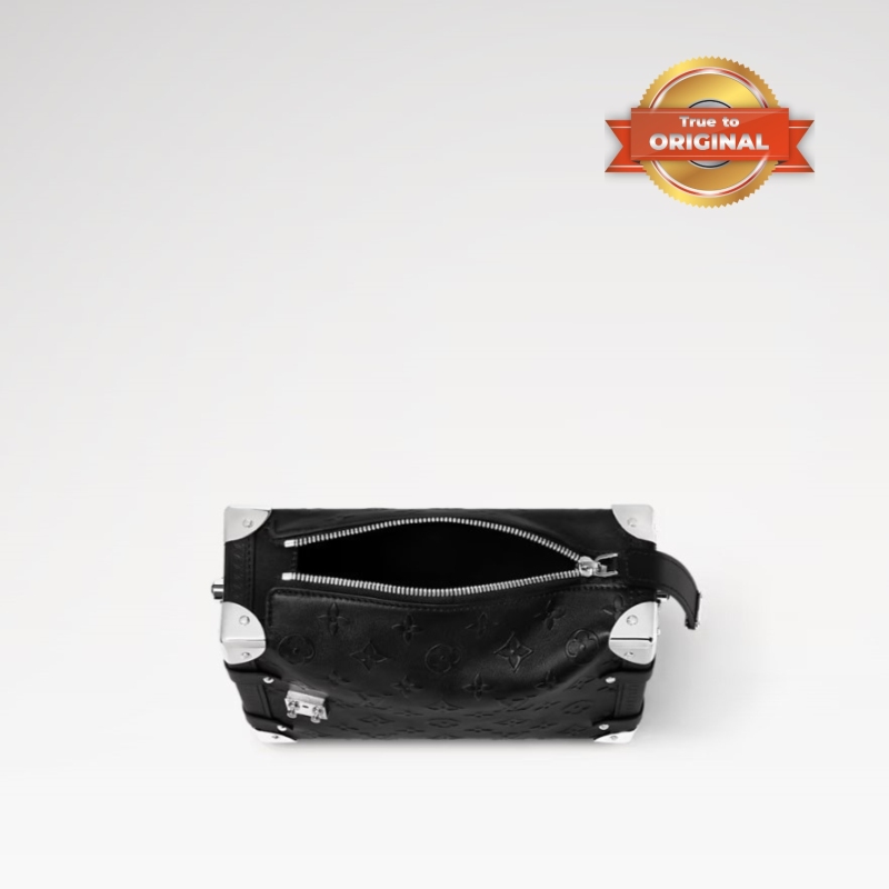 [True-to-ORIGINAL] Louis Vuitton Side Trunk MM Handbag Black For Women 9.3in/24cm M14572
