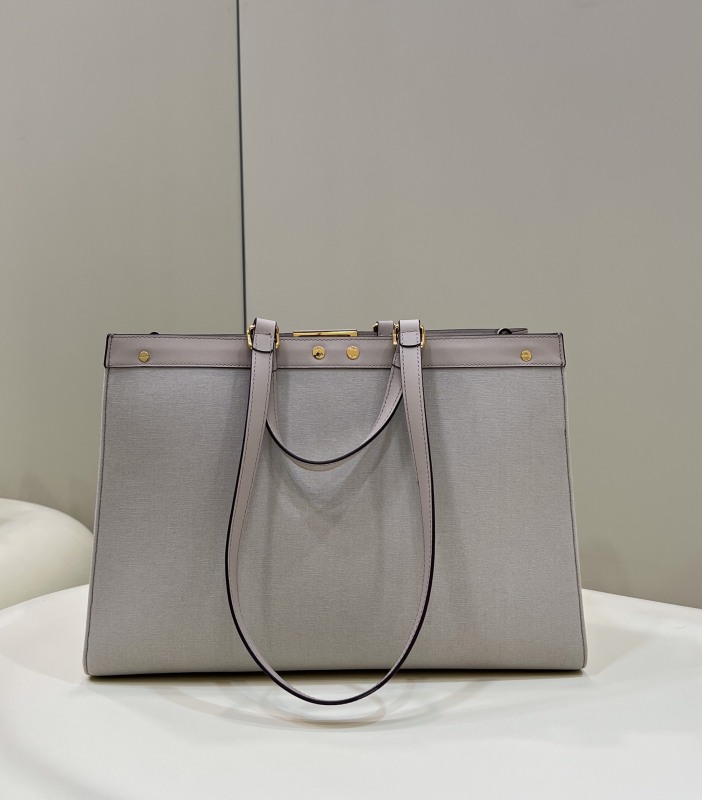 Fendi X-Tote White canvas FF bag For Woman 41cm/16in 8BH374AKKYF1HZ1