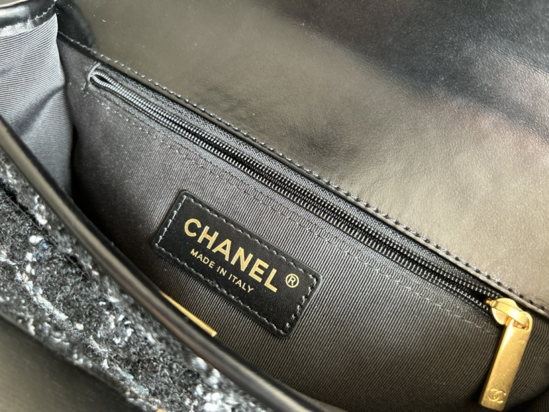 Chanel Small Flap Bag With Top Handle Black For Women 9.8in/25cm AS3653