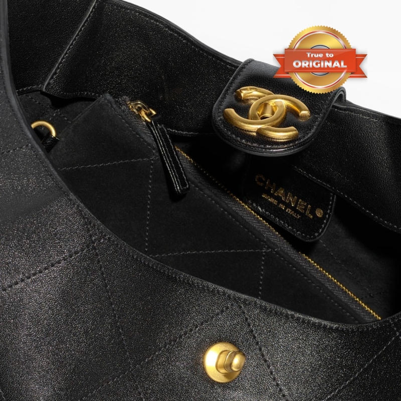 [True-to-ORIGINAL] Chanel Large Hobo Bag Black 11.8in/30cm For Women AS5410-B19776-94305
