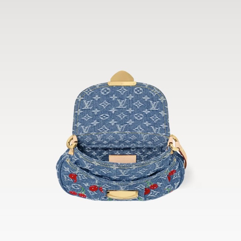 [True-to-ORIGINAL] Louis Vuitton LV x TM Sunset Monogram Cherry Denim For Women 10.6in/27cm M13680