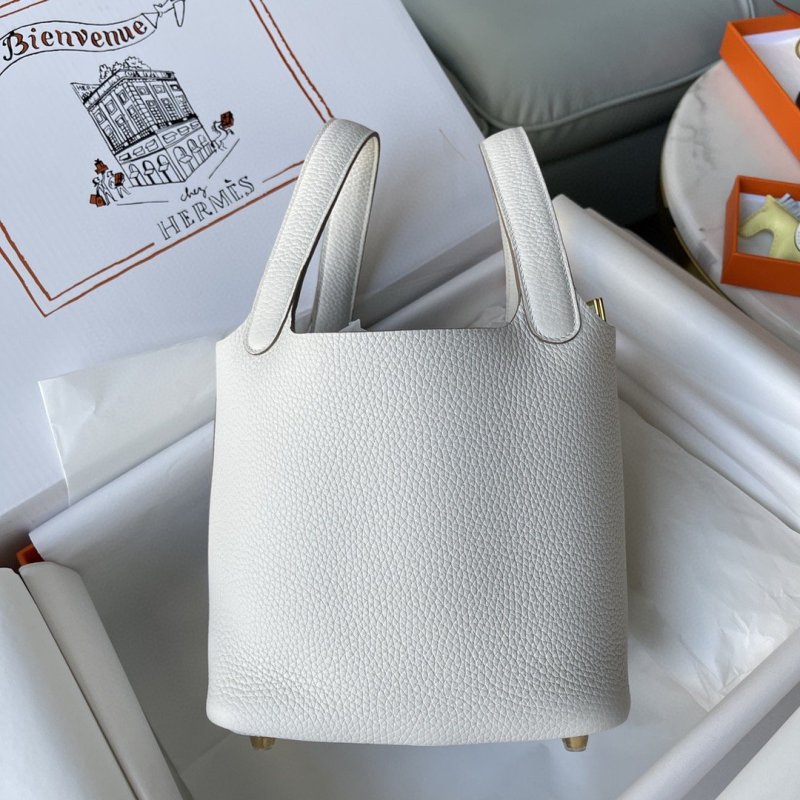Hermes Picotin Lock 18 Bag White For Women, Women’s Handbags 7.1in/18cm
